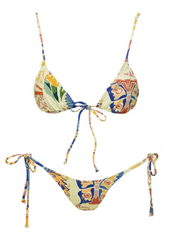 Alizzi Triangel-Bikini-Top mit Bindedetail Mehrfarbig