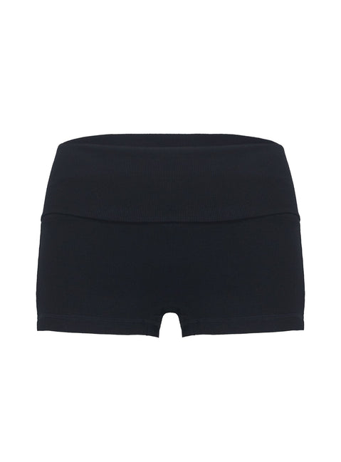product Princess Polly Baseline Low Rise Rib Shorts Black High Waisted Shorts 