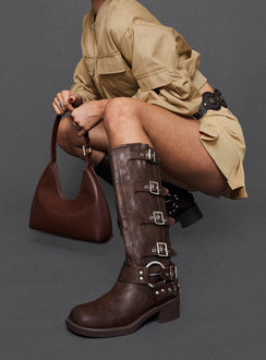 Buckle-Down Stiefel Braun