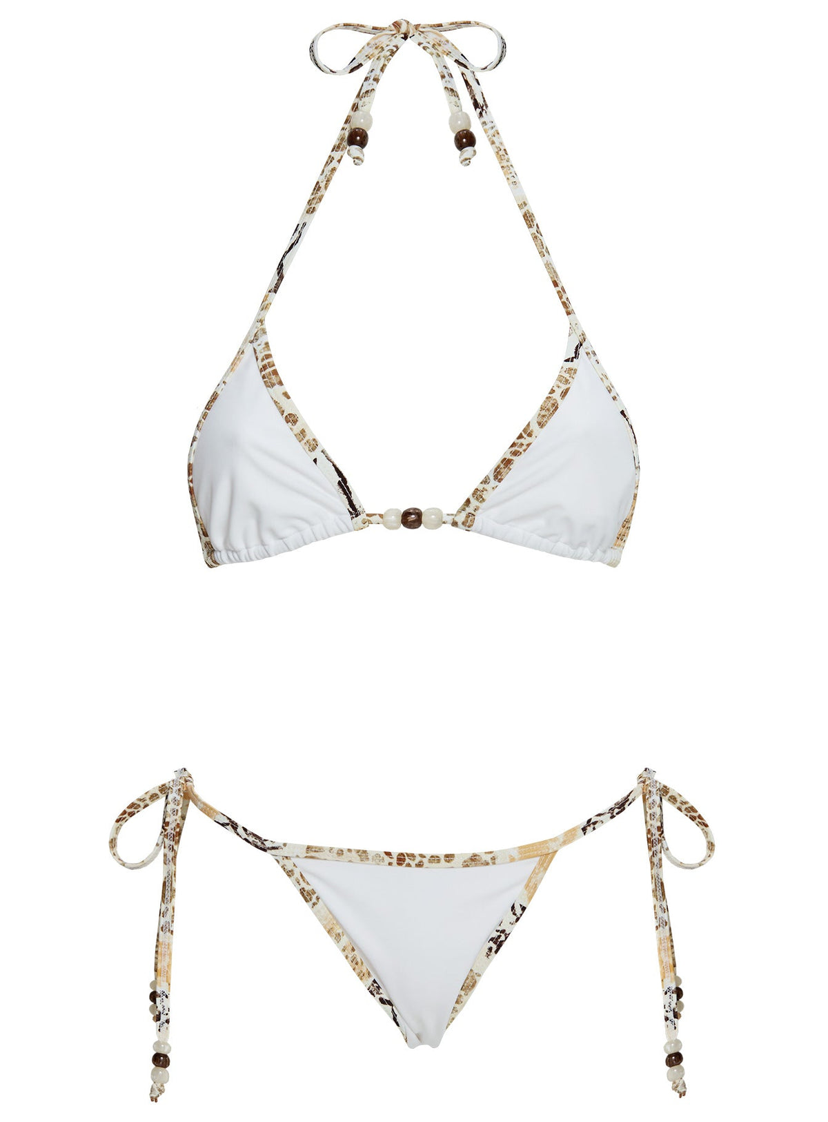 Blaylock Triangel-Bikini-Oberteil Weiß / Animal Multi