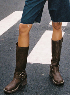 Buckle-Down Stiefel Braun