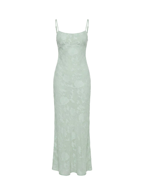 Avienna Maxi-Kleid Salbeigrün Burnout