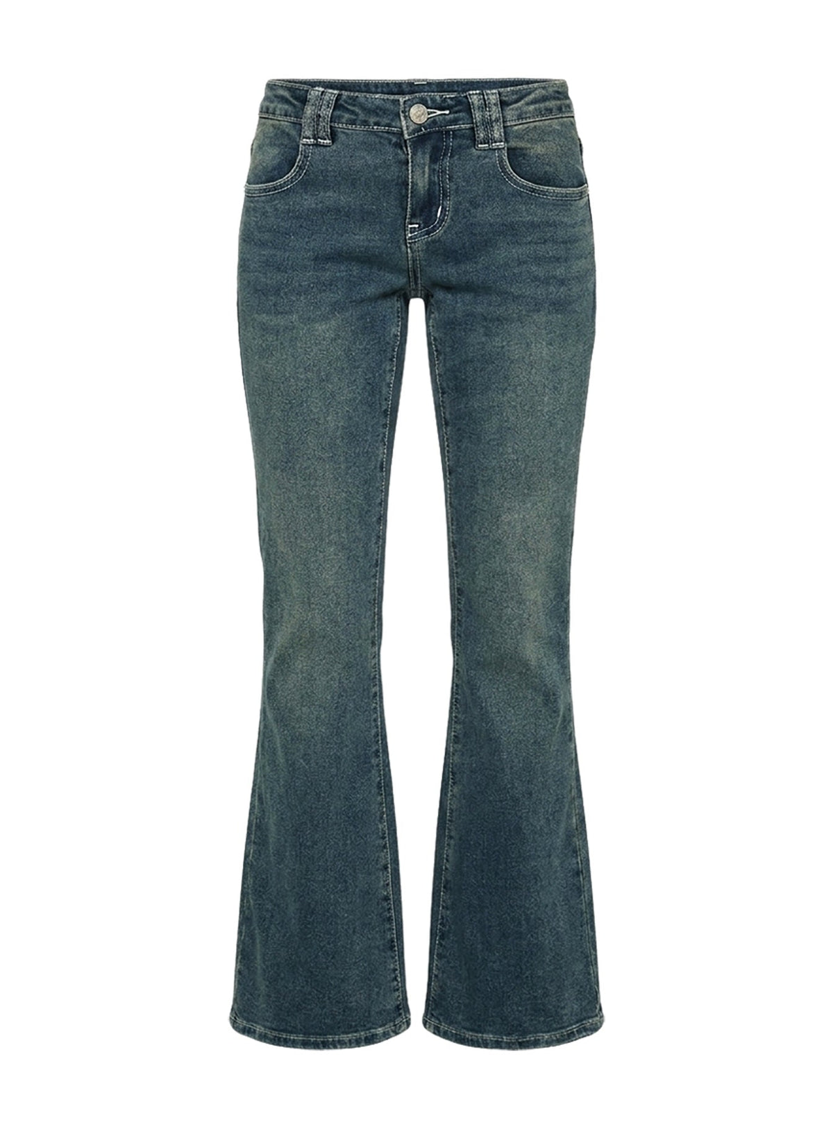Clynee Ultra Low Rise Bootleg Jeans Dirty Blue