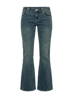 Clynee Ultra Low Rise Bootleg Jeans Dirty Blue