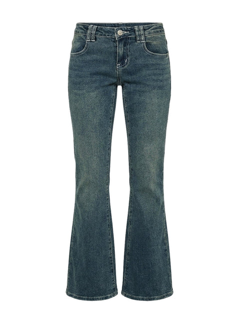 Clynee Ultra Low Rise Bootleg Jeans Dirty Blue