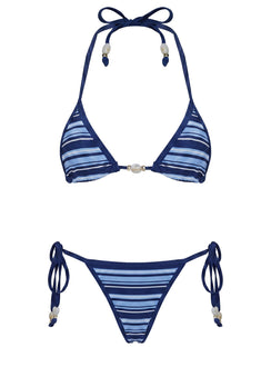 Mikaya Bikinihose zum Binden Navy Gestreift