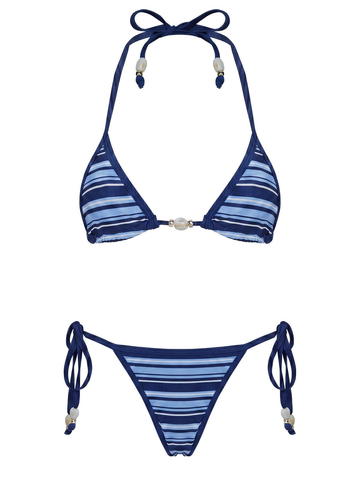 Jenner Triangel-Bikinioberteil Navy Stripe