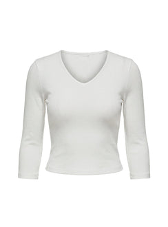 Sofelia Pointelle V-Ausschnitt Top Weiß