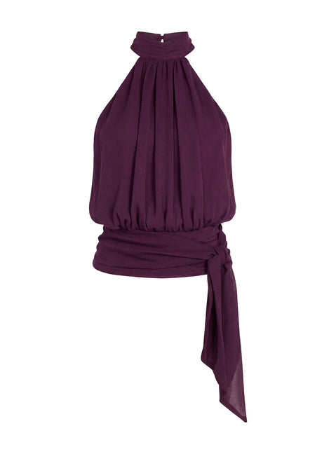 Faythe Neckholder-Top mit Bindedetail Beere