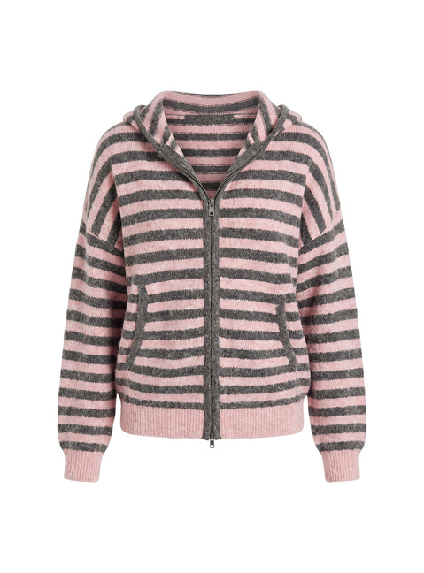 Aubry Oversized Hoodie aus Strick mit rosa Streifen