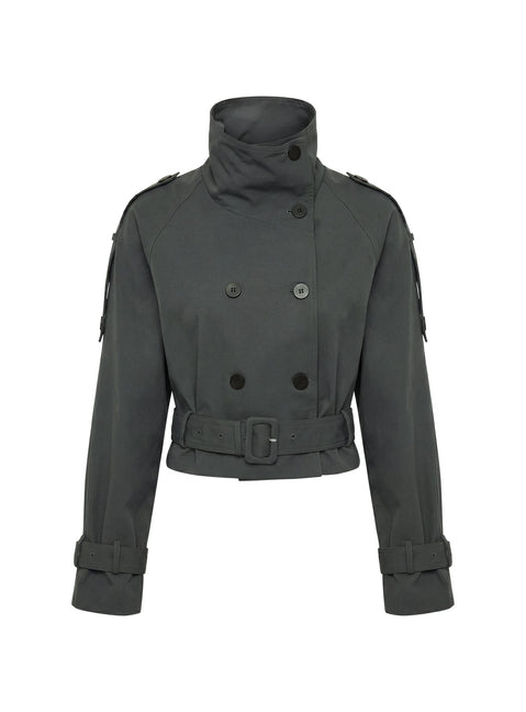 Kurzer Trenchcoat Blanc, oliv