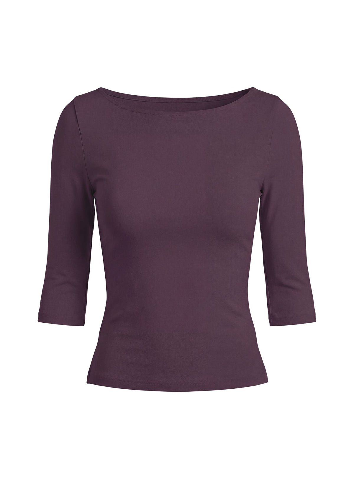 Daily Define Bootausschnitt 3/4 Arm Oberteil Aubergine