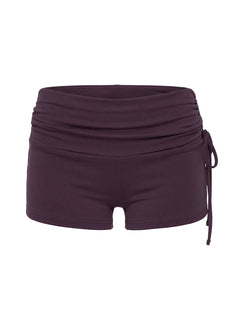 Daily Define geraffte Shorts mit Bindeband an der Seite Aubergine