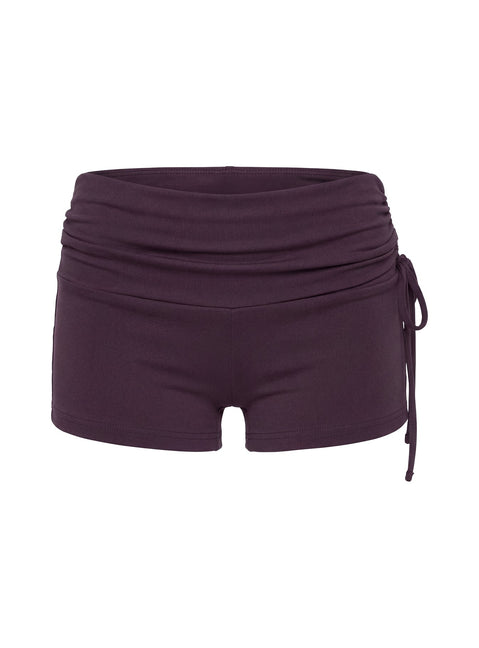 Daily Define geraffte Shorts mit Bindeband an der Seite Aubergine