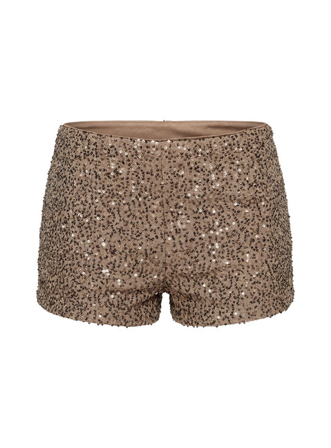 Caius Pailletten-Shorts Braun