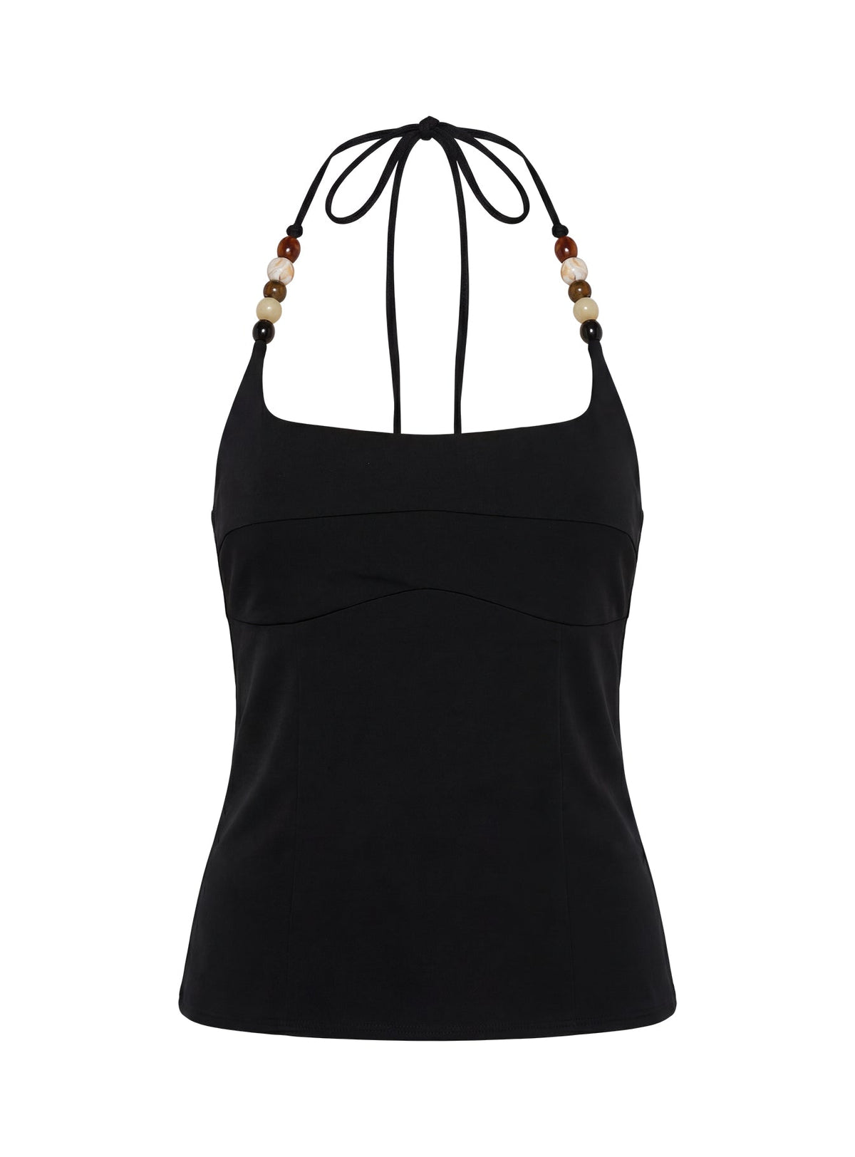 Cherise Perlen Detail Top Schwarz