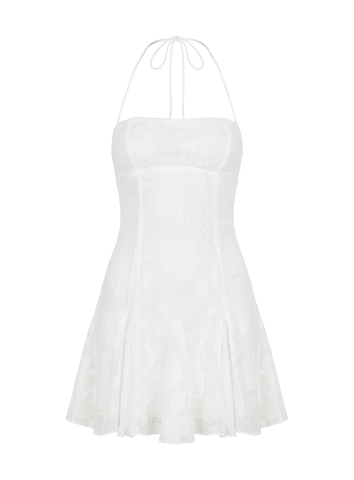 Delamere Minikleid mit Burnout-Muster in Weiß