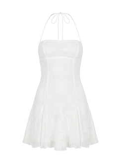 Delamere Minikleid mit Burnout-Muster in Weiß