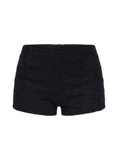Daveney Lace Micro Shorts Schwarz