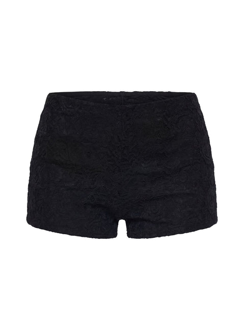 Daveney Lace Micro Shorts Schwarz