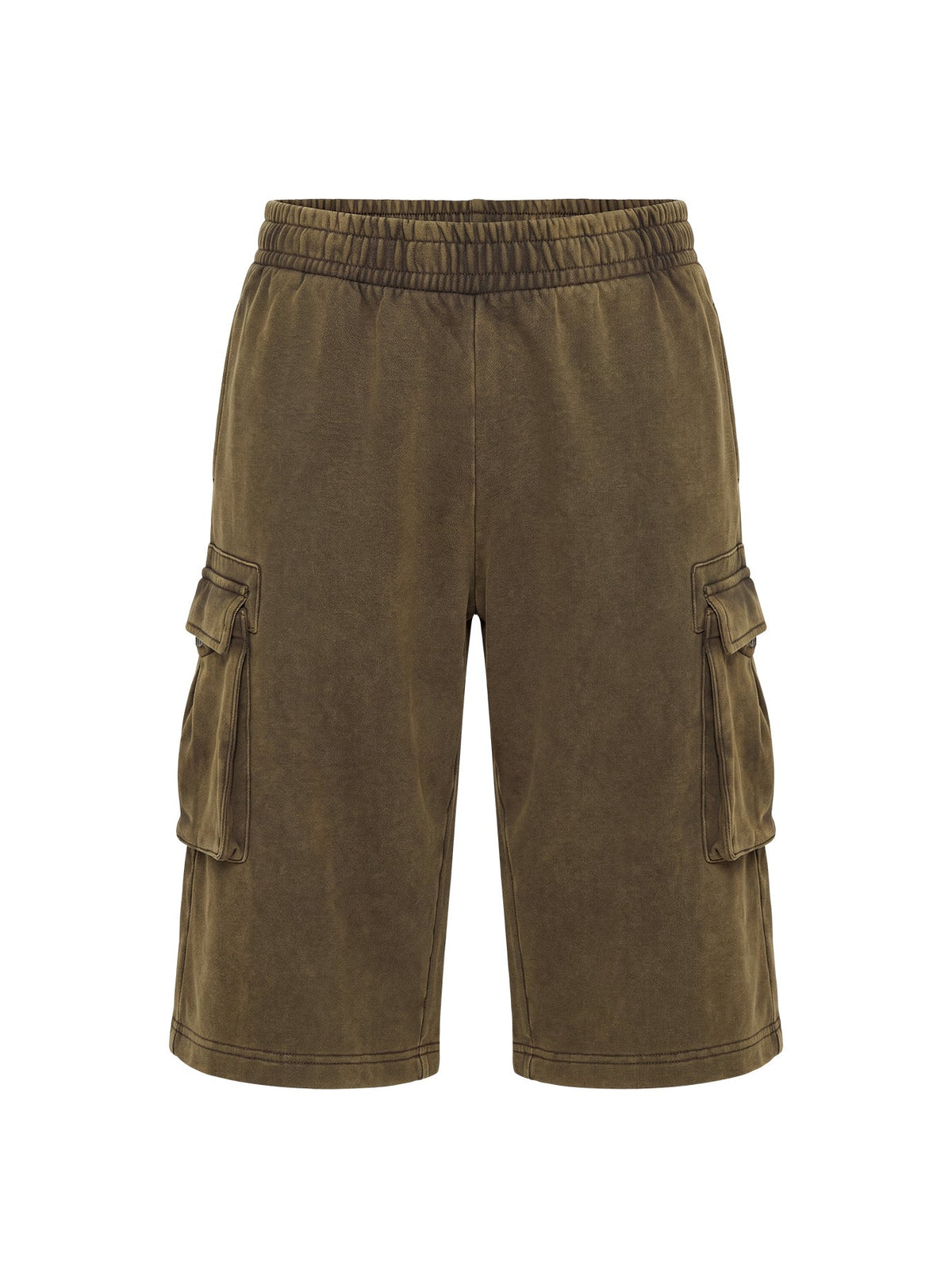 Harleah Wide Cargo Fleece Shorts Brown