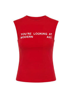 Modern Art mit Motivprint Baby T-Shirt Rot