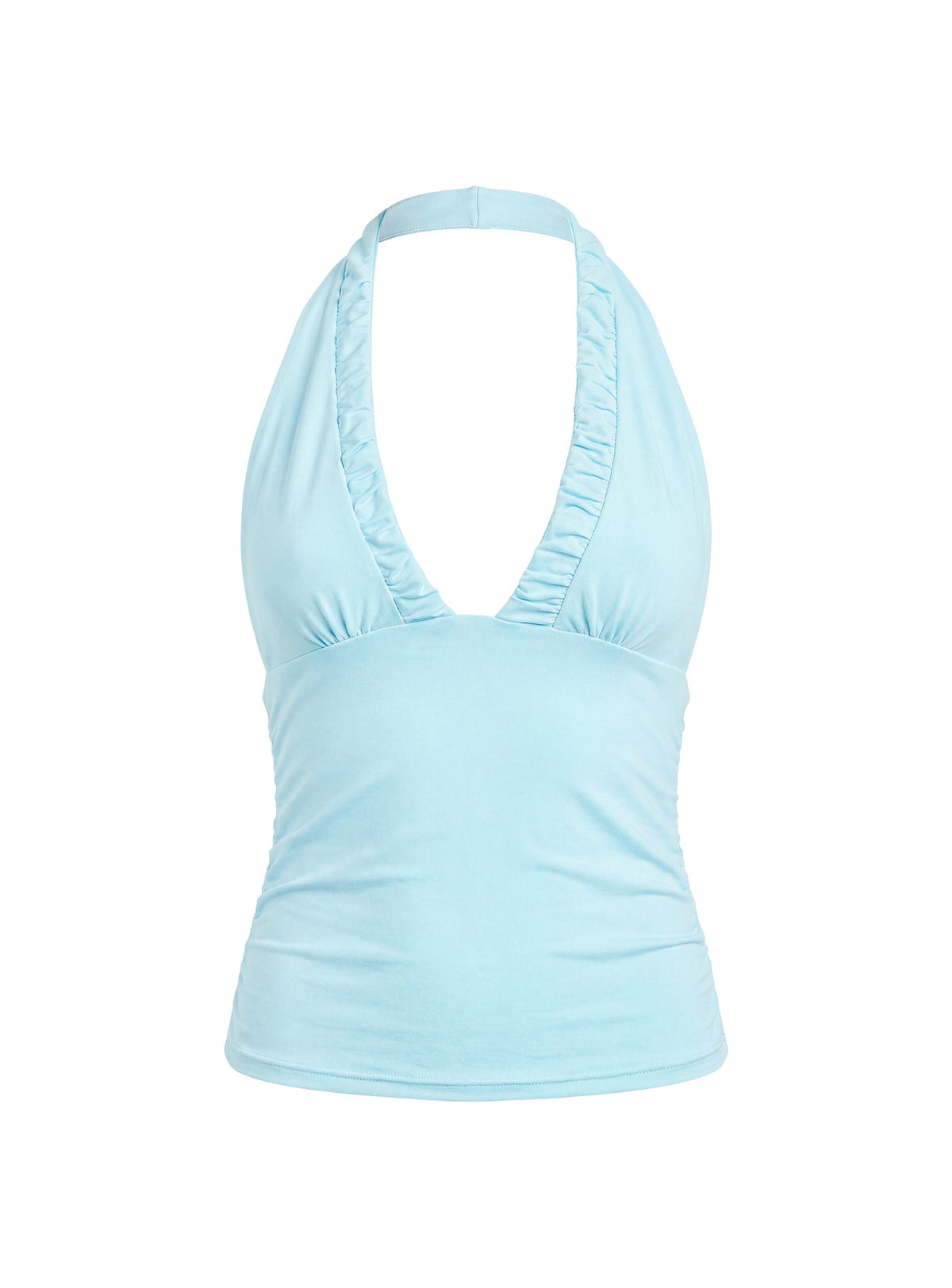 Mood Top mit Raffung „Stimmungsring“ Aqua