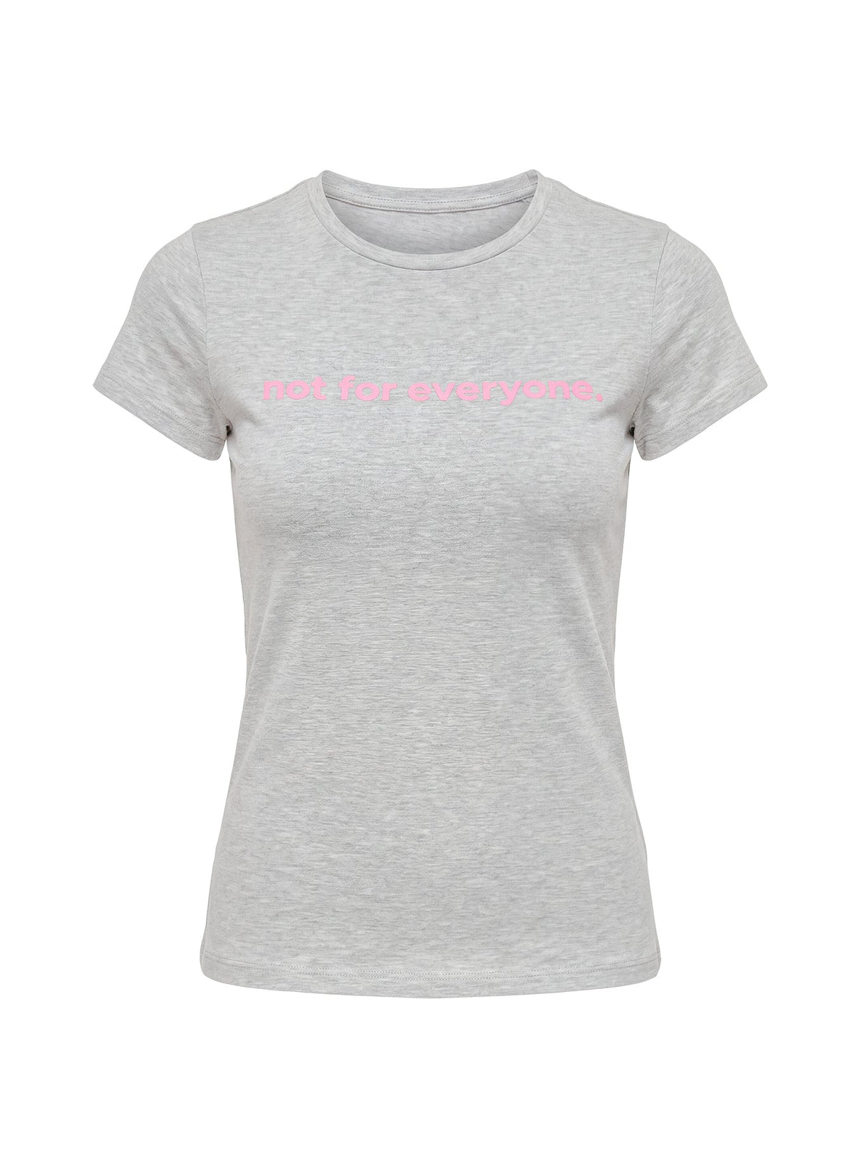 Not For Everyone mit Motivprint Baby Tee Grau meliert / Pink
