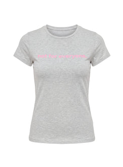 Not For Everyone mit Motivprint Baby Tee Grau meliert / Pink
