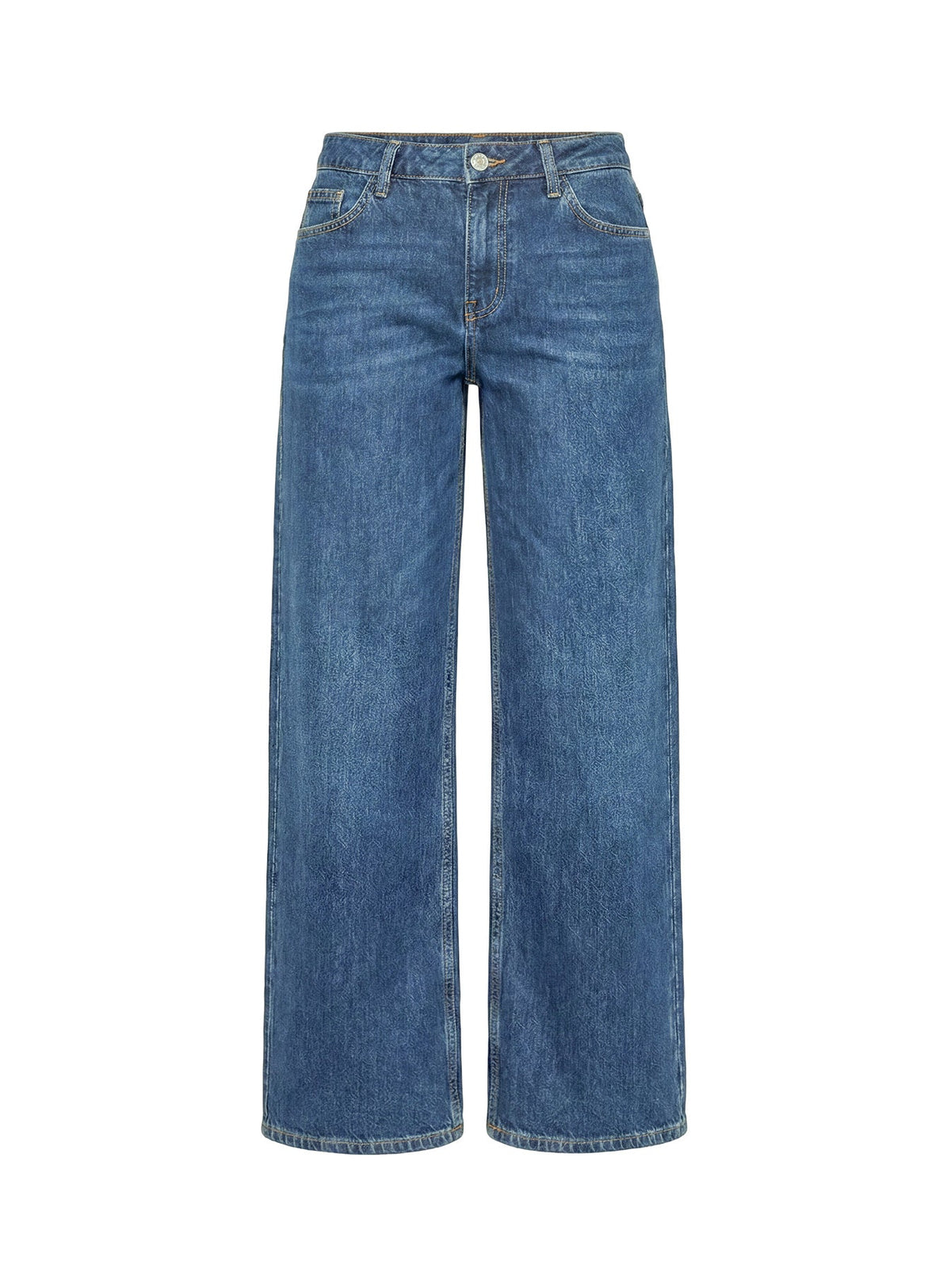 Ramos Jeans mit niedrigem Bund und weitem Bein in mittlerer Waschung