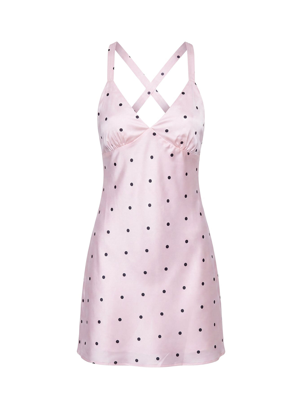 Rosabelle Satin-Minikleid Pink Tupfen