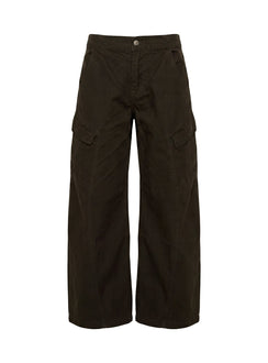 Selective Memory Low-Rise Wide-Leg Cargohose Dunkelanthrazit