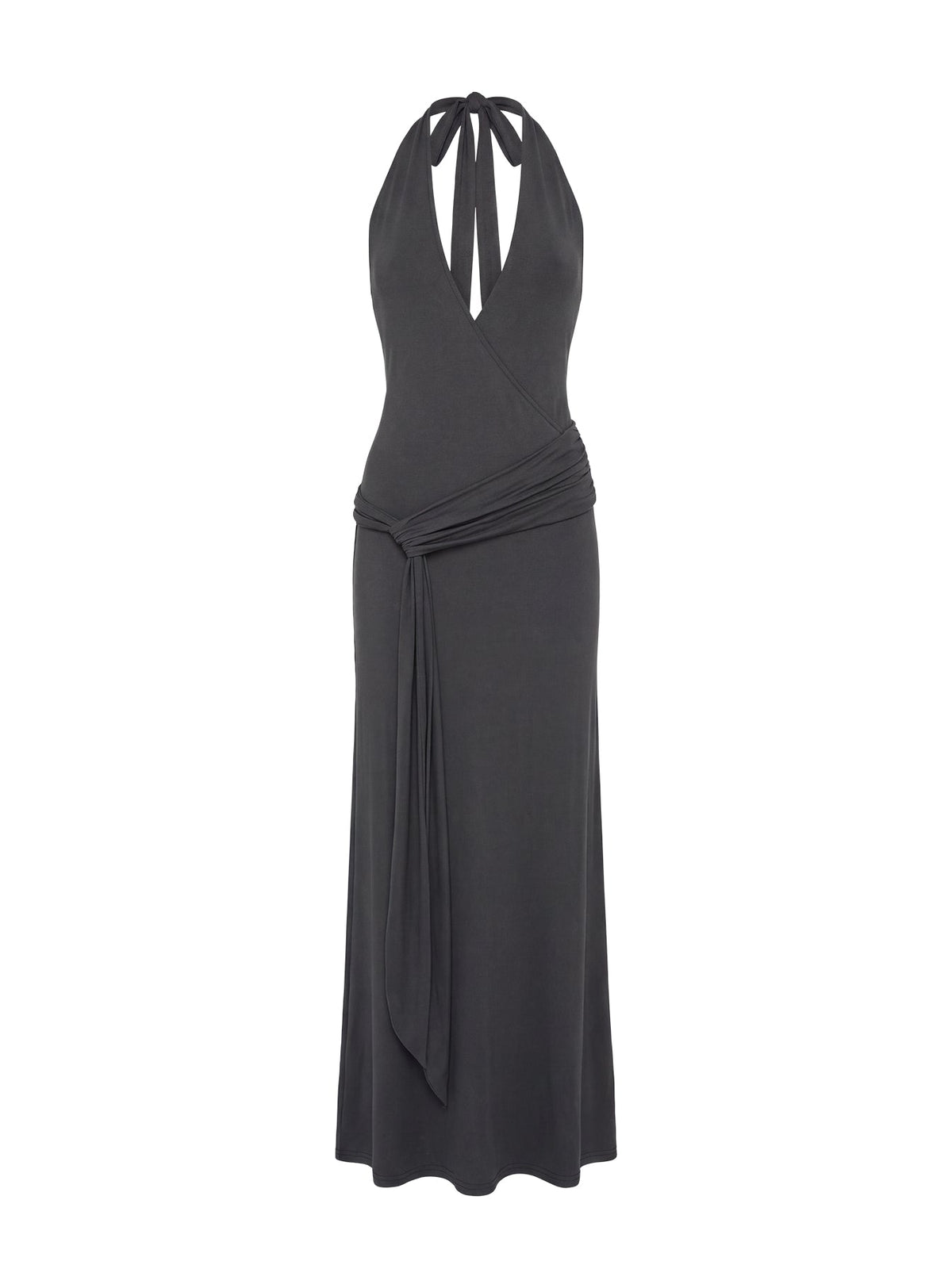 So Major Drapiertes A-Linien Maxikleid Schiefer