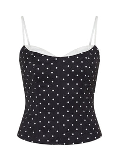 Somani Layered Korsettoberteil Schwarz Polka Dot