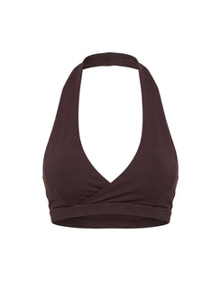 Lock In Active Neckholder-Crop-Top Braun