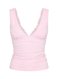 Zespri Spitzen-Jersey-Top Rosa