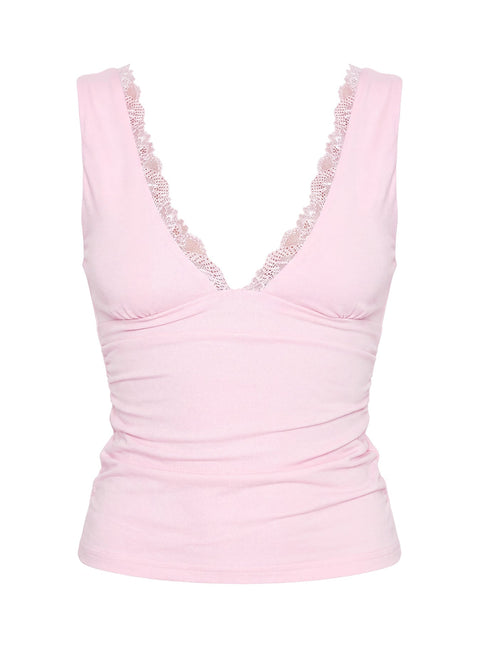 Zespri Spitzen-Jersey-Top Rosa