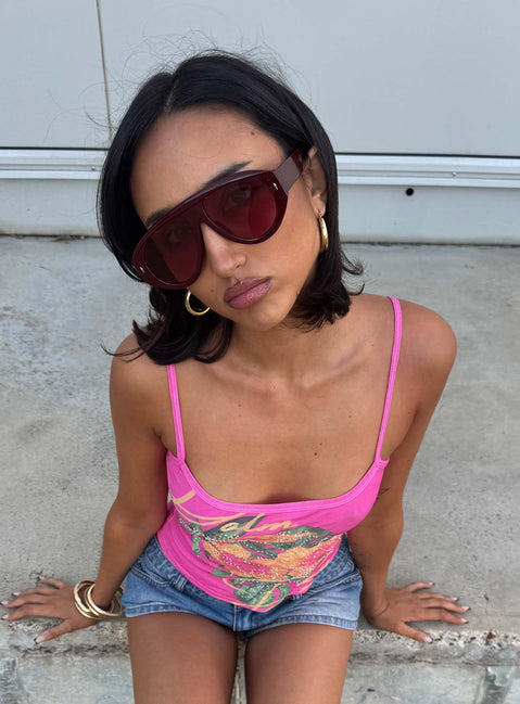 Marais Oversized Pilotenbrille Rot