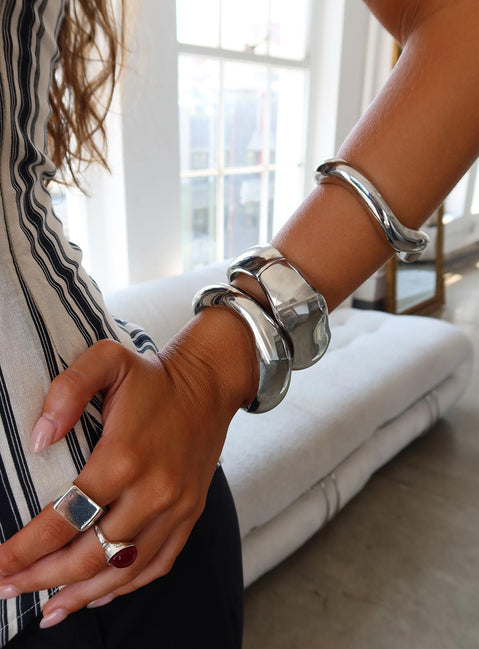 Hot Gossip Manschetten-Set Silber