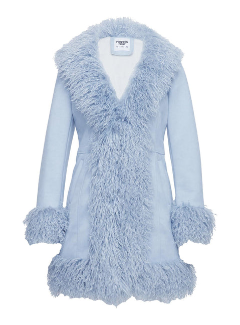 Josefina Jacke mit Kunstpelz-Details, Blau