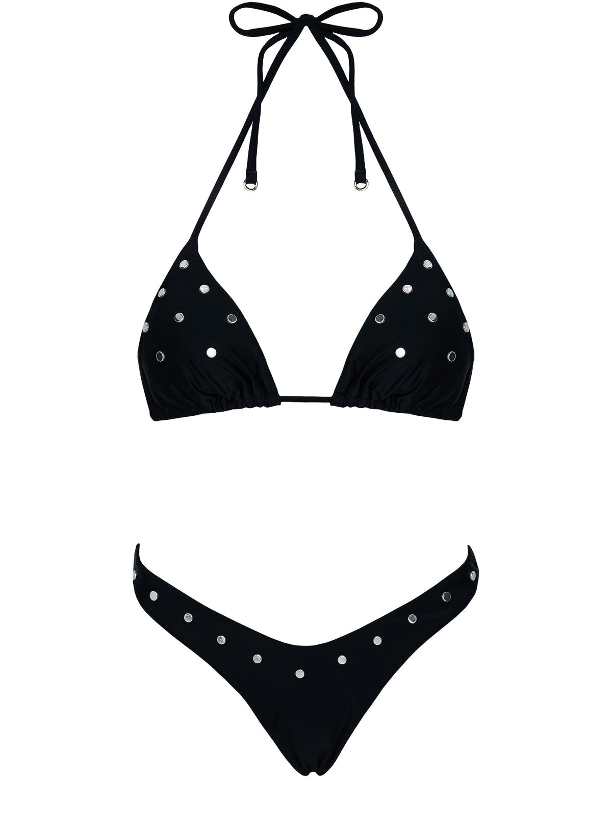 Jenner Triangle Studded Bikinioberteil Schwarz