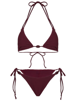 Glora Textured Bikini-Unterteil zum Binden Rot