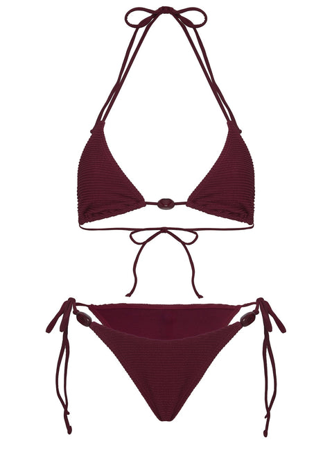 Glora Textured Bikini-Unterteil zum Binden Rot