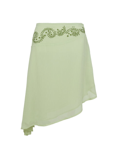 product Princess Polly Pappilion Asymmetrical Midi Skirt Sage 