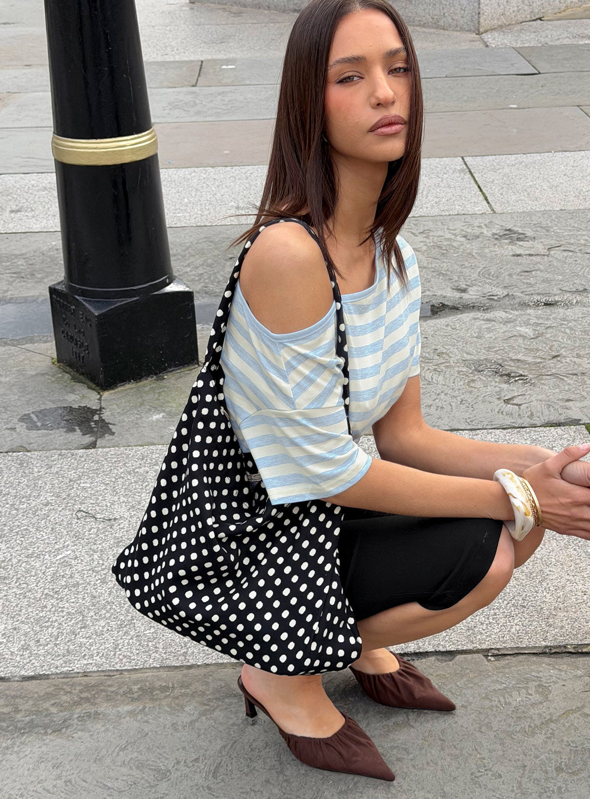 Tempting Tragetasche Schwarz Polka