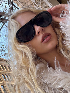 Amorra Oversized Piloten-Sonnenbrille Schwarz