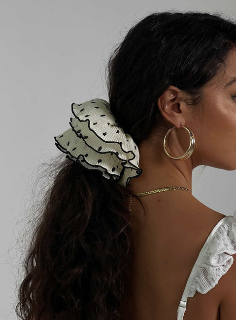 Greatest Gift Geschenk Scrunchie Weiß Tupfen